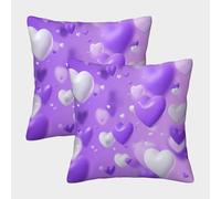 FELASBUID Valentine Hearts-soft Pastel Design Pillow Covers 2 Pack Cozy Pillowcase Available All Seasons Cushion Cover with Invisible Zipper Decorative Sofa for Living Room Bedroom 50x50cm