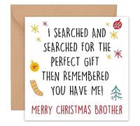 Felbridge Studio - Brother Christmas Card - Family Christmas Cards - Brother Xmas Card - Funny - From Brother Sister Step - Special Sentimental Large Luxury Fancy Gift 2022-14cm