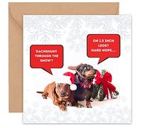 Felbridge Studio - Dachshund Christmas Cards - Xmas Card From The Dog Doggie Pet Pup Fur Baby - Family Friends Mum Grandchildren Husband - 14cm