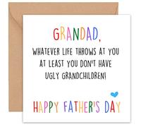 Felbridge Studio - Fathers Day Card Grandad - Funny Father's Day Card - Grandad Pop Grandfather Grampa - From Grandson Granddaughter Grandchildren - Gift Sentimental Humorous Best -14cm