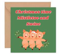 Felbridge Studio - Funny Christmas Card - Humorous Pig Xmas Cards for Friends Husband Boyfriend Mum Dad Wife Girlfriend Partner Him Her Sister Brother Family Gay Rude - Gift 2024-14cm