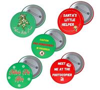 Felbridge Studio - Funny Christmas Pin Badge - Rude Xmas Badge - Secret Santa Gift for Men Women Work - Mum Dad Husband Wife Sister Brother Best Friend - 59mm - Pack of 5