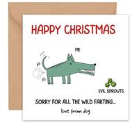 Felbridge Studio - Funny Dog Christmas Card - Xmas Cards for Husband Wife Son Daughter Brother Sister Girlfriend Boyfriend Grandson Family - Doggie Pup Dogs Wild - Gift Luxury Humorous Present -14cm
