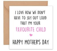 Felbridge Studio - Funny Mothers Day Card - Mother's Day Cards For Mum Mummy Ma Mammy Mother s - From Son Daughter Both of Us - Mothers Day Gift - Present Silly Humour Foster Step 1st Idea - 14cm