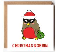 Felbridge Studio - Funny Pigeon Christmas Card - Humorous Rude Xmas Cards for Friends Husband Boyfriend Mum Dad Wife Girlfriend Partner Him Her Sister Brother Family Gay LGBT -14cm (Christmas Robbin')