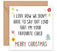 Felbridge Studio - Funny Rude Christmas Card - Cards for Mum Dad Parent Step - Merry Happy Greetings Present - From Son Daughter Child - Luxury Handmade Gift 2022-14cm