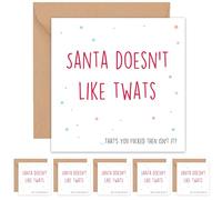 Felbridge Studio - Funny Rude Christmas Card - Humorous Xmas Cards for Friends Brother Sister Step Son Daughter Niece Nephew Mum Dad Husband Wife Girlfriend Boyfriend Him Her - Gift 2022-14cm (5 Pack)