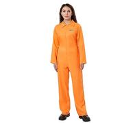 Felcia Adult Prisoner Jumpsuit Orange Prisoner Overalls Boiler Suit Convict Robber Fancy Dress Costume Carnival Party Cosplay Outfit (Women, XL, A-Women Orange)