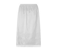 Felcia Women's Satin Half Slip Elegant Elastic Waist Lace Trim Long Underskirt Soft Smooth Underskirt for Under Dresses (A-White, XL)