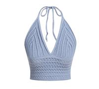 Felcia Women's Stylish Knit Halter Cami Tops Sleeveless Backless Crop Camisole Summer Crochet T Shirts
