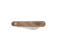 FELCO Pruning and Grafting Knife Carbon Steel Curved Blade American Walnut Handle 60mm Blade Brass Rivets Brass Inner Lining