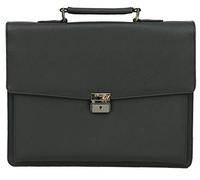 Felda Vegan Leather Briefcase - 15.6" Laptop Business Bag - Black