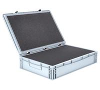Feldherr Euro Box Set with Hinged Lid and Pick and Pluck Foam, compatible with Auer Euro Box Set, storage and organization, modular foam insert, hinged lid box (EB13Set)