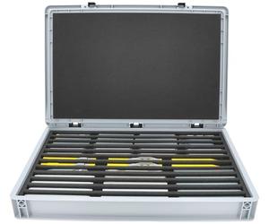 Feldherr Eurobox 60 x 40 cm Set for model railway - N scale - 12 compartments - foam insert for upright storage - compact transport for locomotives and wagons