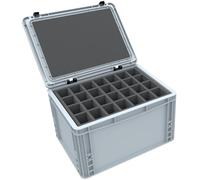 Feldherr Eurobox Set for Tabletop Miniatures - Stackable Storage and Transport Box with Foam Inserts for 56 Figures + Pick & Pluck Foam for Large Models