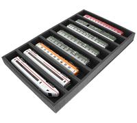 Feldherr Foam insert gauge H0 - lying - 8 slots for model railway - DS050A001