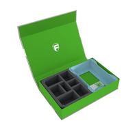 Feldherr Magnetic Box green compatible with Warhammer Age of Sigmar - 1 card holder for large format warscroll cards + foam insert for miniatures, dice and accessories, Color:Blueberry 100% Recycling