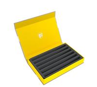 Feldherr Magnetic Box yellow for model railway locomotives, wagons and vehicles - 6 slots for Z Gauge - vertical