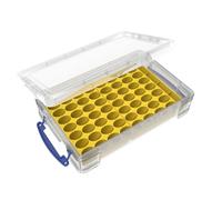 Feldherr paint rack compatible with 4L Really Useful Box - 56 Paint Bottles, Color:Yellow, Really Useful Boxes:Box 4 l included