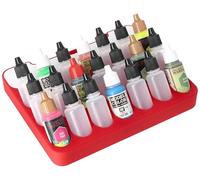 Feldherr paint rack compatible with 4l Really Useful Box - insert for 21 paint bottles (Ø 25 mm) + accessory compartment - compatible with dropper bottles from Vallejo, Army Painter, Color:Cherry Red