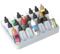 Feldherr paint rack compatible with 4l Really Useful Box - insert for 21 paint bottles (Ø 25 mm) + accessory compartment - compatible with dropper bottles from Vallejo, Army Painter, Color:Grey