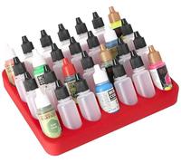Feldherr paint rack compatible with 4l Really Useful Box - insert for 28 paint bottles (Ø 25 mm) - compatible with dropper bottles from Vallejo, Army Painter - transportable, Color:Cherry Red