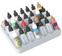 Feldherr paint rack compatible with 4l Really Useful Box - insert for 28 paint bottles (Ø 25 mm) - compatible with dropper bottles from Vallejo, Army Painter - transportable, Color:Grey