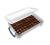 Feldherr paint rack set compatible with 4L Really Useful Boxes - 56 Citadel Paint Pots (18ml / 24ml), Color:Brown, Really Useful Boxes:Box 4 l included