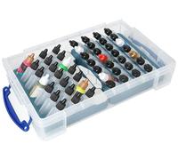 Feldherr Paint Racks Set for paint bottles (25 mm Ø) - includes 4l Really Useful Box for 49 dropper bottles - compatible with Vallejo, Army Painter - case for storage and transport