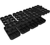 Feldherr paint racks + token trays compatible with 4L Really Useful Boxes - 56 Citadel Paint Pots (12 ml) + game material, Color:Black, Really Useful Boxes:without box