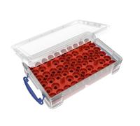 Feldherr paint racks + token trays compatible with 4L Really Useful Boxes - 56 Citadel Paint Pots (12 ml) + game material, Color:Cherry Red, Really Useful Boxes:Box 4 l included