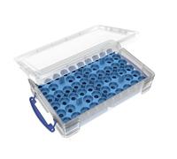 Feldherr paint racks + token trays compatible with 4L Really Useful Boxes - 56 Citadel Paint Pots (12 ml) + game material, Color:Sky Blue, Really Useful Boxes:Box 4 l included