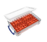 Feldherr paint racks + token trays compatible with 4L Really Useful Boxes - 56 Citadel Paint Pots (12 ml) + game material, Color:Orange, Really Useful Boxes:Box 4 l included