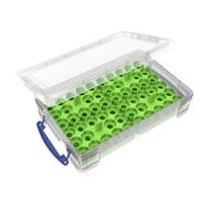 Feldherr paint racks + token trays compatible with 4L Really Useful Boxes - 56 Citadel Paint Pots (12 ml) + game material, Color:Green, Really Useful Boxes:Box 4 l included