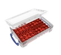 Feldherr paint racks + token trays for 4l Really Useful Boxes - 56 Citadel paint pots (12 ml / 18 ml / 24 ml) + game material, Color:Cherry Red, Really Useful Boxes:Box 4 l included