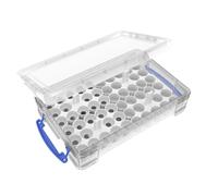 Feldherr paint racks + token trays for 4l Really Useful Boxes - 56 Citadel paint pots (12 ml / 18 ml / 24 ml) + game material, Color:White, Really Useful Boxes:Box 4 l included
