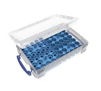 Feldherr paint racks + token trays for 4l Really Useful Boxes - 56 Citadel paint pots (12 ml / 18 ml / 24 ml) + game material, Color:Sky Blue, Really Useful Boxes:Box 4 l included