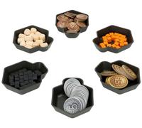 Feldherr SHELL Set compatible with Brass: Birmingham - 6 token trays for sorting markers, dice and small game material on the tabletop