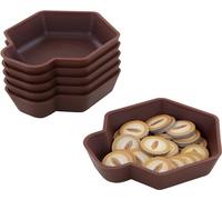 Feldherr SHELL value pack - 6 single-colored token trays for board game accessories, tokens, meeples and other small items, Color:Brown