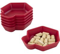 Feldherr SHELL value pack - 6 single-colored token trays for board game accessories, tokens, meeples and other small items, Color:Cherry Red