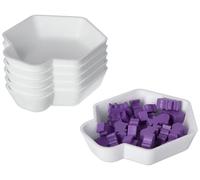 Feldherr SHELL value pack - 6 single-colored token trays for board game accessories, tokens, meeples and other small items, Color:White