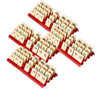 Feldherr Tile Holder for Compatible with Rummikub - 25 cm Tile Rack with 4 Rows, Durable Injection-Molded Plastic, Stackable, Easy to Grip, Multiple Colors