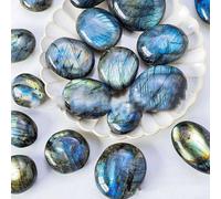 Feldspar Light Palm Stone for Feng Shui Decor and Meditation - Natural for Crystal Stone with Positive Energy and Healing Properties for Witchcraft Practices and