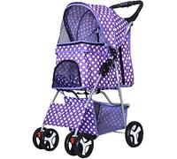 FELEA Pet Travel Stroller Dog Cat Pushchair Front Wheel 360 ° Rotation Easy Folding Pet Carriage Pram Jogger Buggy with 4 Wheels Maximum Weight 20Kg
