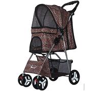 FELEA Pet Travel Stroller Dog Cat Pushchair Front Wheel 360 ° Rotation Easy Folding Pet Carriage Pram Jogger Buggy with 4 Wheels Maximum Weight 20Kg