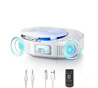 FELEMAN CD Player Portable Upgraded & Bluetooth Speaker 2 in 1 Combo, Rechargeable Portable CD Player for Car/Home with Remote Control, FM Radio (2211W)