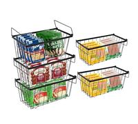 Felenny Chest Freezer Baskets Organiser, 5 pcs Stackable Freezer Organizer Bins Chest Freezer Baskets Easy Get Food from Bottom for Frozen Goods Sorting & Kitchen Organization