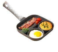 Felenny Egg Frying Pan Omelette Pan, 3-in-1 Divided Nonstick Grill Pans with Wood Handle, Pancake Pans and Healthy Egg Cooker Suitable for Gas Stove & Induction Cookware