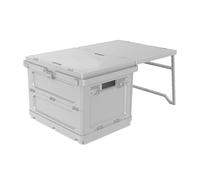Felenny Folding Storage Camping Box with Table, 3 in 1 Portable Camp Storage Box with Parking Warning Sign, Lightweight Foldable Compartment Table for Indoor Outdoor Fishing BBQ Picnic