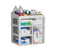 Felenny Medicine Cabinet Organizer, 4-Tier Medicine Box with 4 Drawers Multifunctional Storage Container Multi Purpose Storage Box Sewing Supplies Organiser for Bathroom Mirror Cabinet Wall Cabinet